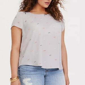 Torrid Sunglasses Georgtte Bow Back Blouse